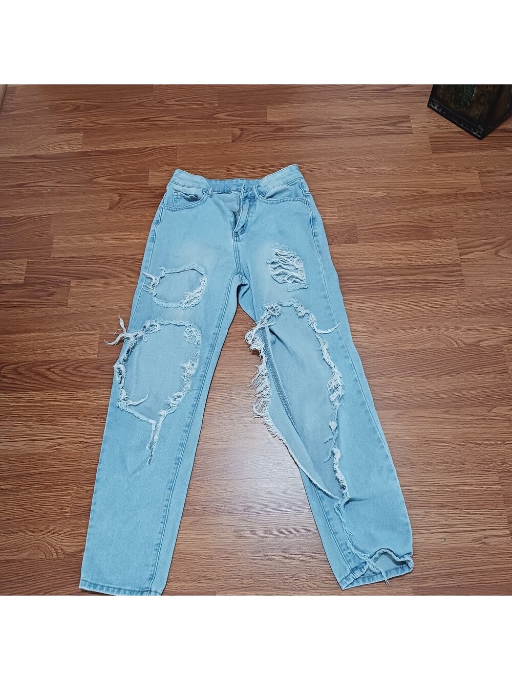 Light Wash Ripped Distressed  Denim Jeans Women's Size XSS